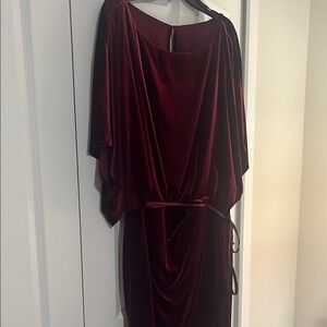 Elegant Burgundy Velvet Dress